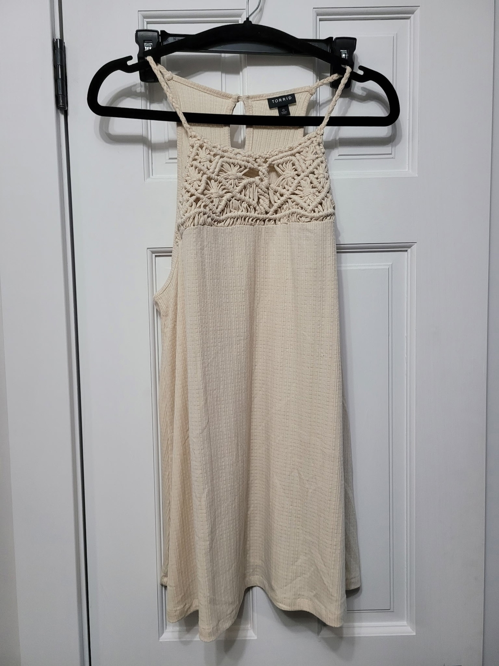 torrid Cream Crochet Yoke Top
